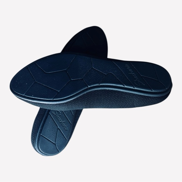 Sketchers Cleo Air Cooled Comfort Slip on Knit Black Light Ballet Flats Size 8.5 - Picture 9 of 11